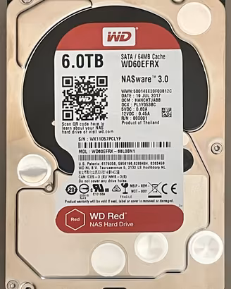 WD Red 6TB WD60EFRX CMR NAS 3.5" SATA – SMART OK