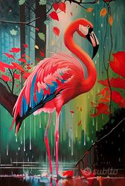 IL FENICOTTERO. Olio su tela. 80x120 cm.