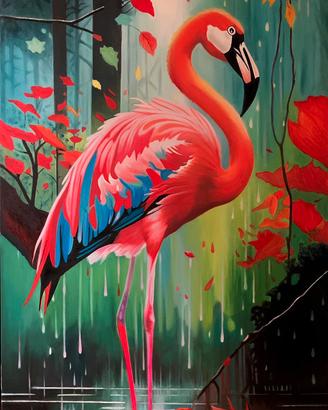 IL FENICOTTERO. Olio su tela. 80x120 cm.