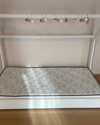 Lettino Montessori a casetta 160x80 + materasso