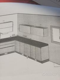 2Basi da 150 cm conTop in quarzo sopra CucinaLube