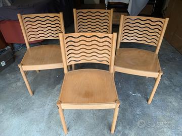 4 sedie massello desing Werther Toffoloni UNI 1981