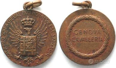 Medaglia italiana commemorativa GENOVA Cavalleria