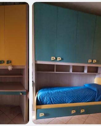 Cameretta con armadio,letto, cassetti  e scrivania