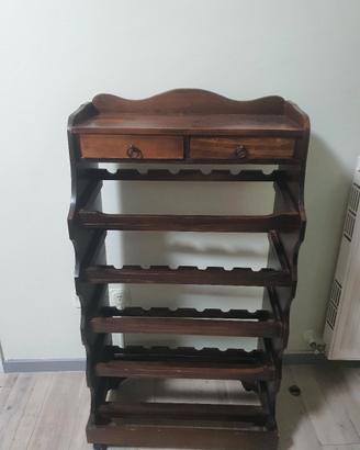 Cantinetta portabottiglie in legno massello