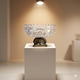 Alzata in Cristallo e Metallo