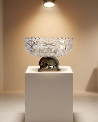 Alzata in Cristallo e Metallo