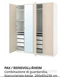 2 armadio  uno con ante a specchio 230hx100x60