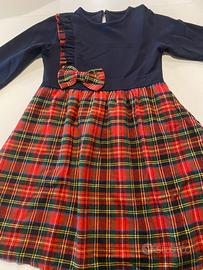 Vestito per bambina blu scozzese