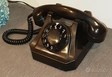 Telefono da tavolo vintage in bachelite nera