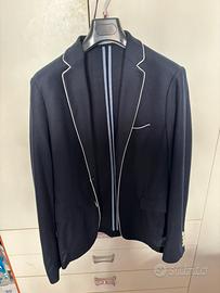 Zara - Giacca blazer blu scuro con profili bianchi