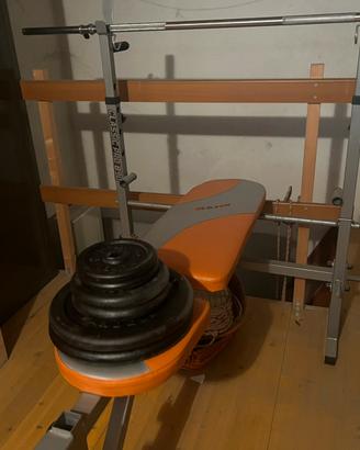 Panca Multifunzione Regolabile+Bilanciere+34kg