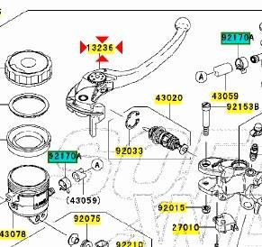Leva freno ant Kawasaki Ninja ZX-6R 132360103