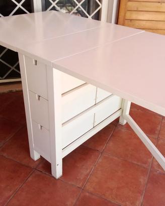 Tavolo a ribalta con cassetti bianco IKEA Norden