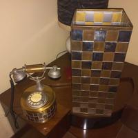 set vintage telefono + portaombrelli in ottone