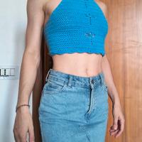 Crop top libellule uncinetto fatto a mano