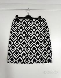 Gonna nuova jacquard blu e bianca