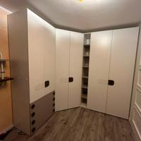 Cabina Armadio Armadio angolare bianco per camera