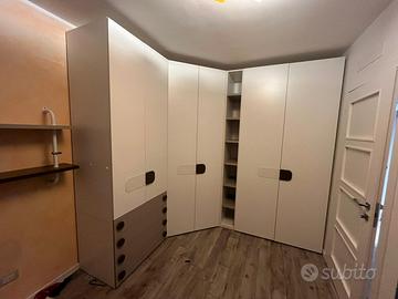 Cabina Armadio Armadio angolare bianco per camera