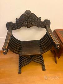Sedia antica Savonarola epoca 1800