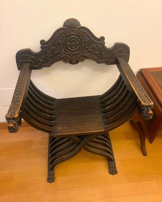 Sedia antica Savonarola epoca 1800