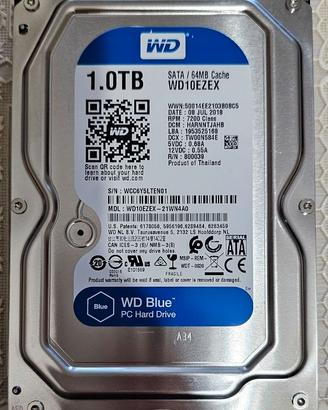 HardDisk Western Digital WD10EZEX 1TB