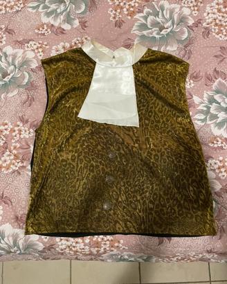 Canotta vintage d’orata leopardata