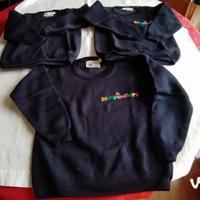 Tre felpe blu con scritte per bimbi gemelli 5/6 an