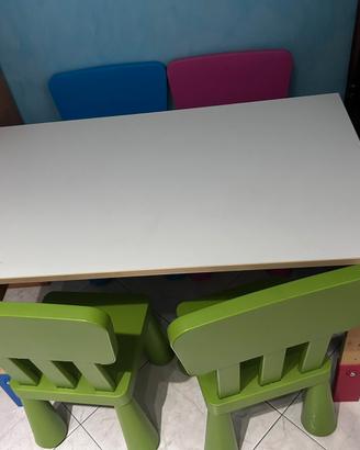 Tavolo e sedie per bambini