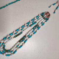 COLLANA a tre file ''PERLE E GIADA IN MOVIMENTO''