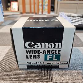 Obiettivo Canon wide-angle lens FL, 28mm 1:3.5