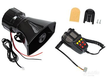Megafono 100W con Sirena Auto e Telecomando 12V