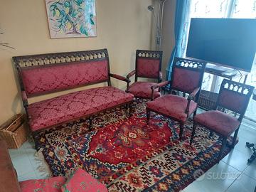 Salottino antico divanetto 2 posti e 2 poltroncine