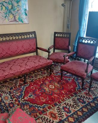 Salottino antico divanetto 2 posti e 2 poltroncine