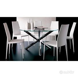 Sedia nubia spalliera alta bianca