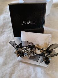 bracciale elastico Sodini  con cristalli perle 