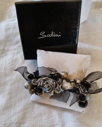 bracciale elastico Sodini  con cristalli perle 