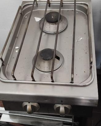 Cucina a gas professionale 2 fuochi con mobile