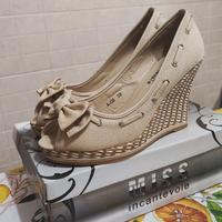 Scarpe con zeppa beige, 38 donna