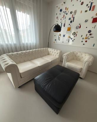 Salotto Chesterfield Bianco
