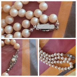 collana antica di perle e argento 800 gioiello 