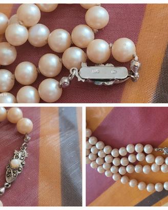 collana antica di perle e argento 800 gioiello 
