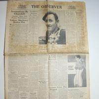The Observer 1950 giornale vintage Churchill origi