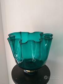 Grande vaso vetro verde blu