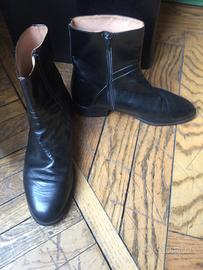 Stivaletti NERI 40 vintage anni '70 VERO CUOIO