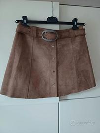 GONNA VINTAGE ANNI '70 IN CAMOSCIO MARRONE