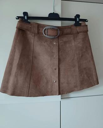 GONNA VINTAGE ANNI '70 IN CAMOSCIO MARRONE