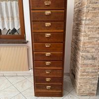 Mobile schedario  d’epoca in rovere