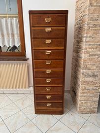 Mobile schedario  d’epoca in rovere