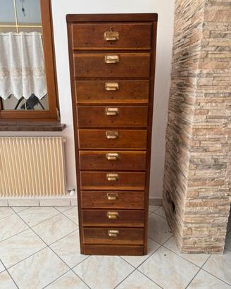 Mobile schedario  d’epoca in rovere